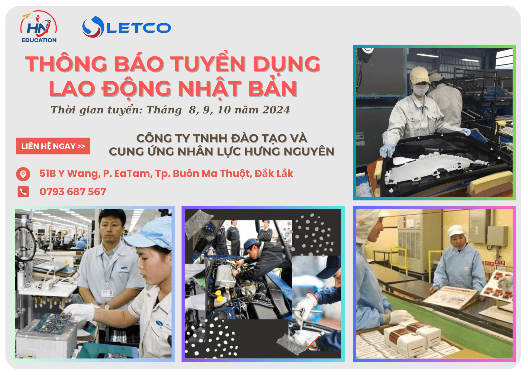 Thông báo tuyển thực tập sinh Nhật Bản 2024