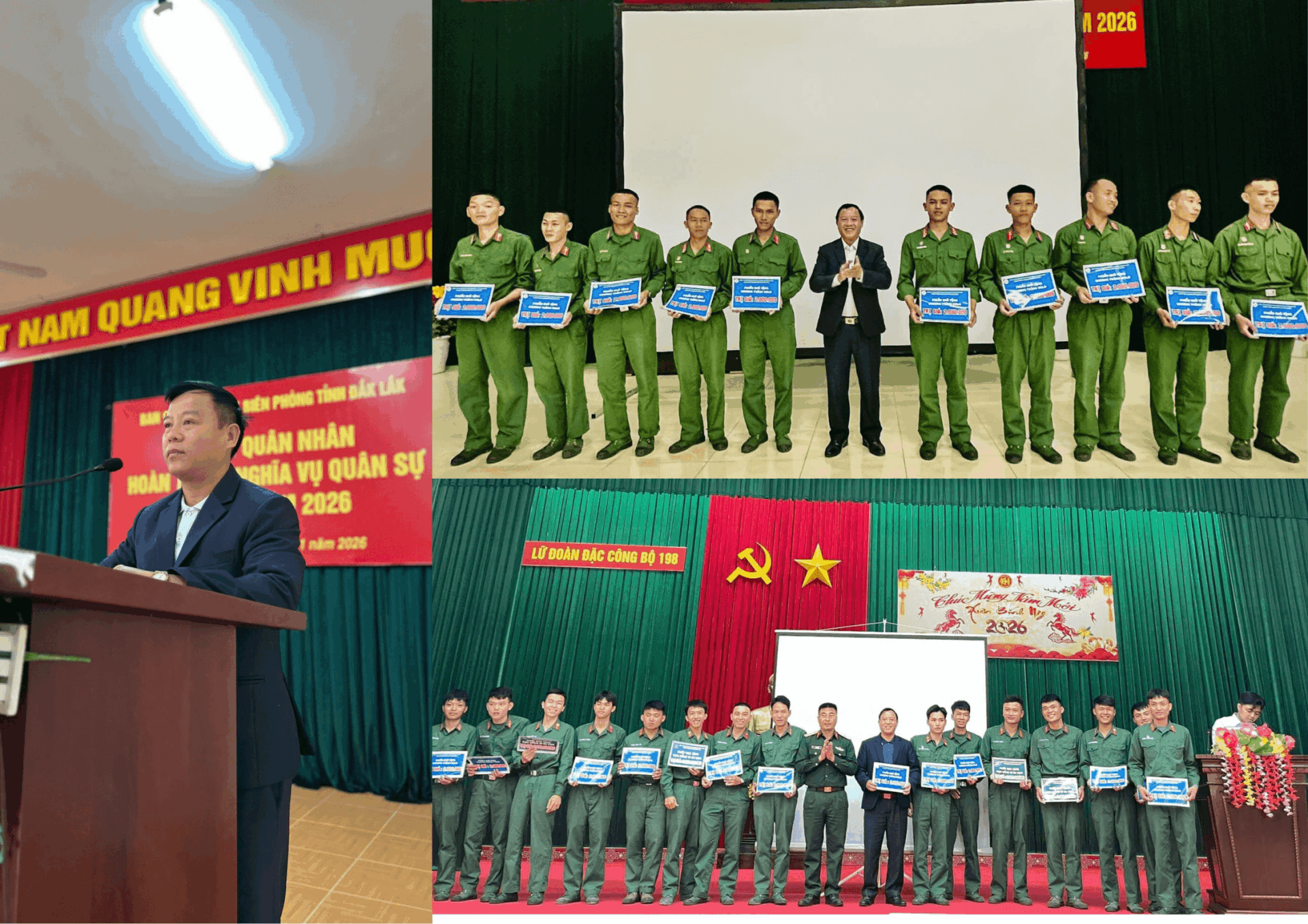 Đồng chí Phạm Huy Hưng - Giám đốc công ty Hưng Nguyên cùng các đồng chí Bộ đội xuất ngũ